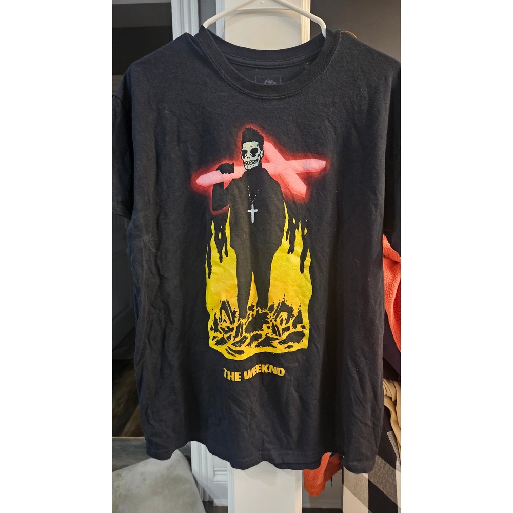 Musiccore The Weeknd XO Starboy Skull Cross Graphic T-Shirt Black Mens Size L